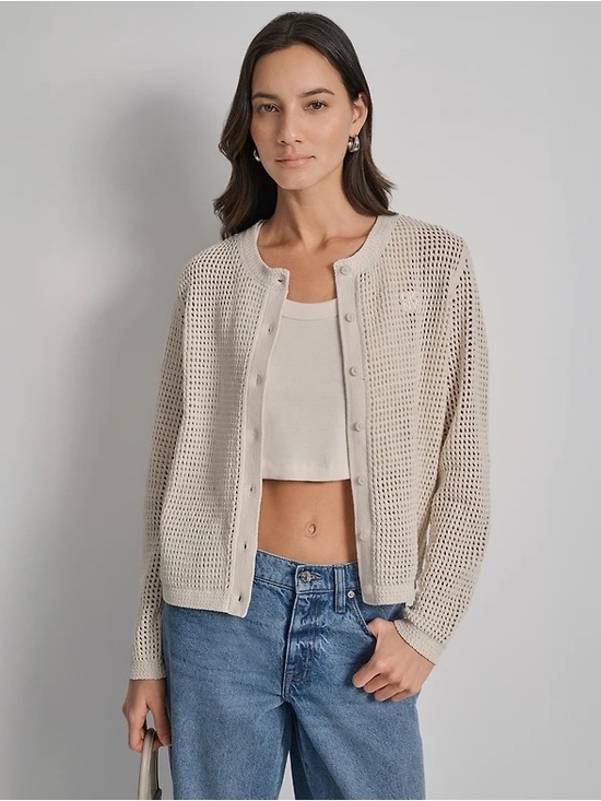 Dkny Sweaters - DKNY Jeans Women's Baby Chenille Open-Stitch Long-Sleeve Cardigan
Knit Sweater